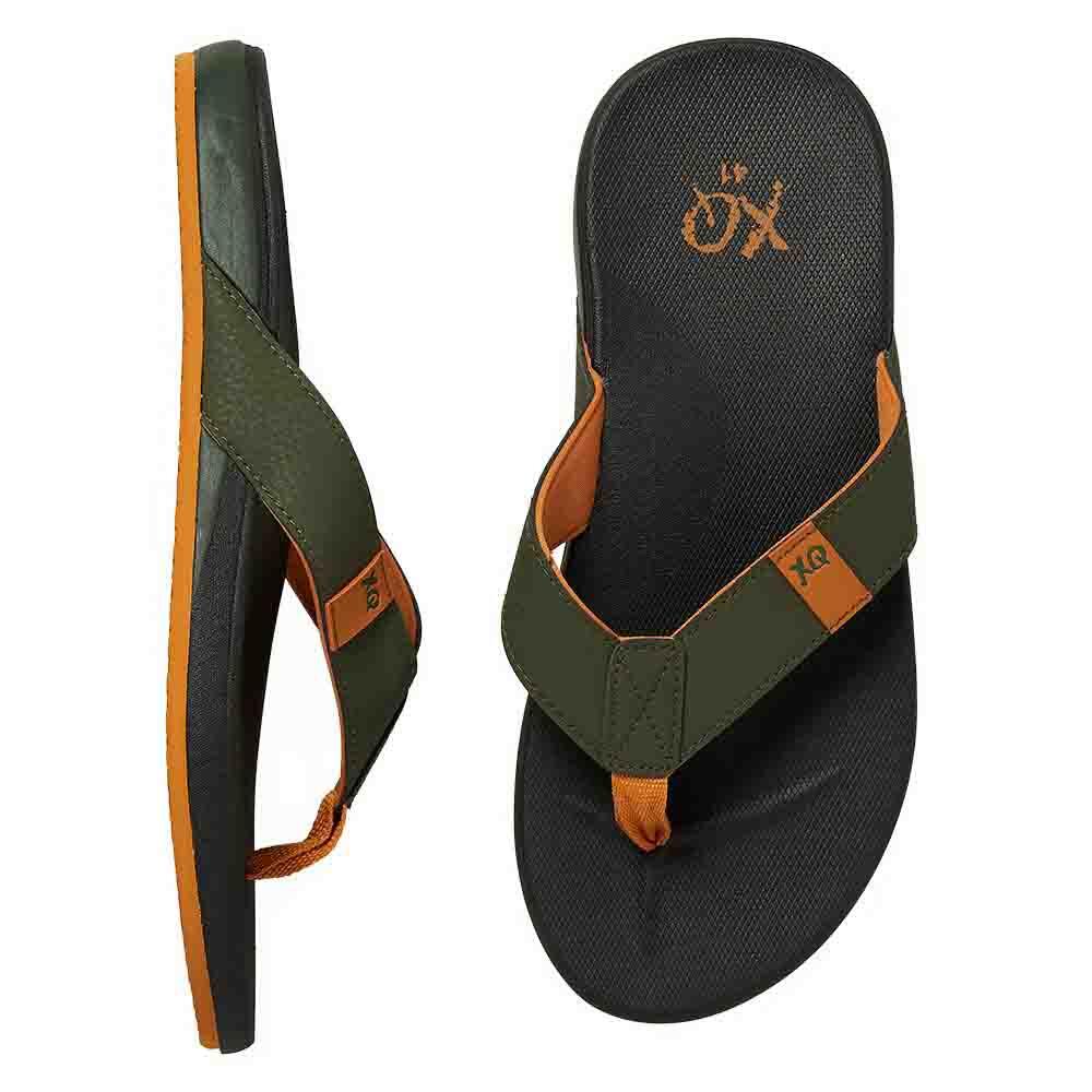 Tongs Homme XQ Semelle Coussin Confortable Noir Vert XQ